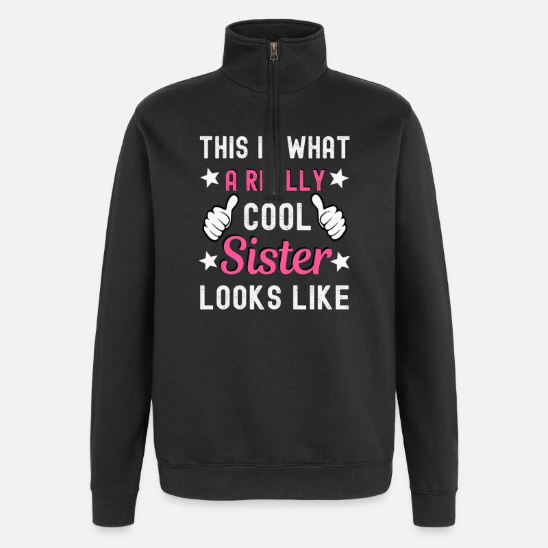 Sister - Quarter-Zip Sweatshirt - black