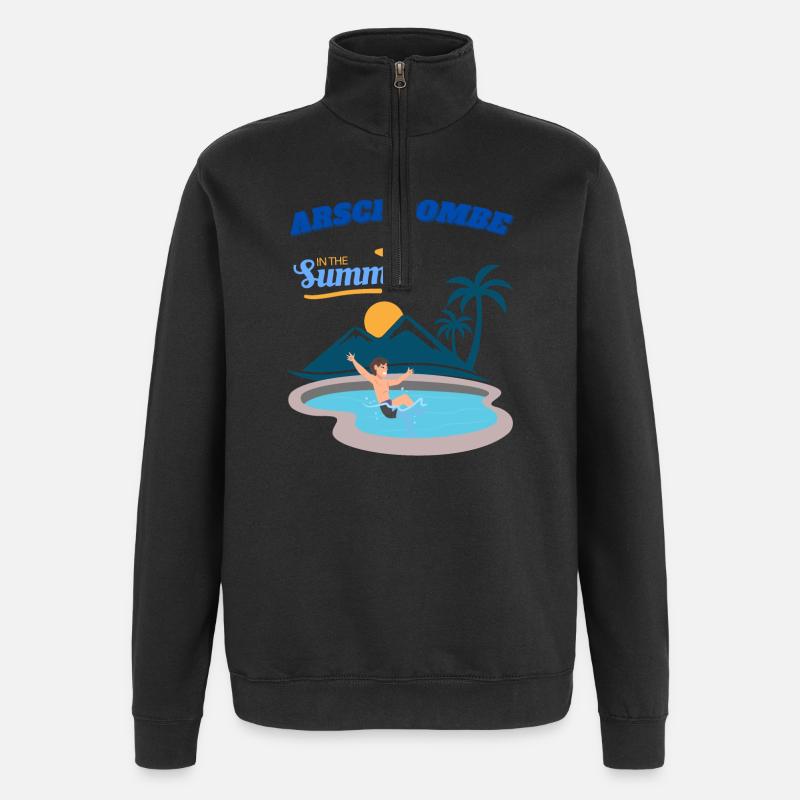 Sommerparadies Poollandschaft - Quarter-Zip-Sweatshirt - Schwarz