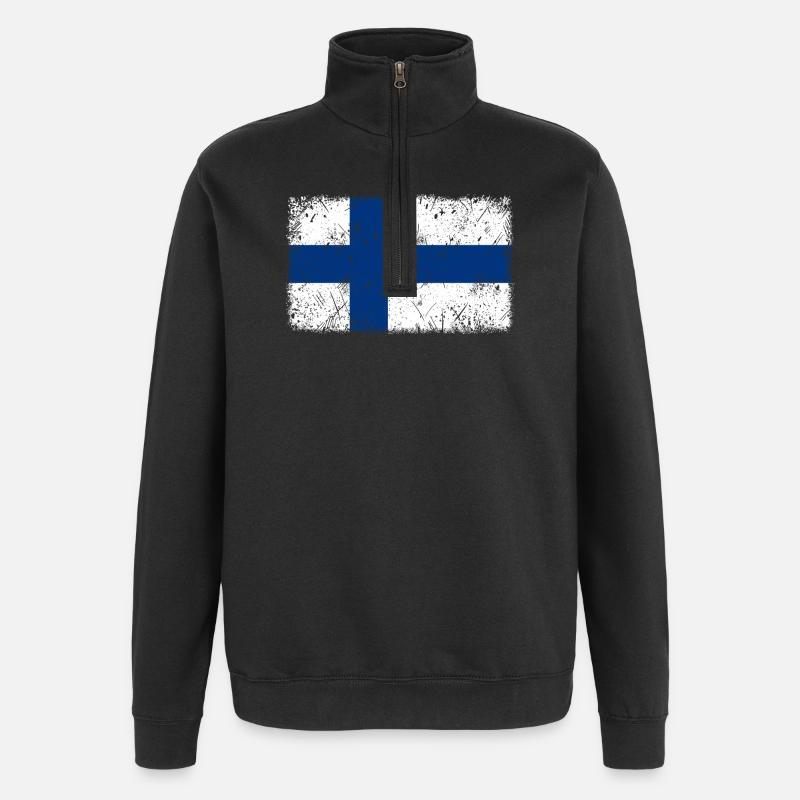 Finnland - Quarter-Zip-Sweatshirt - Schwarz