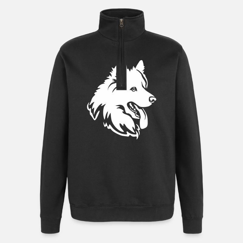 Tête samoyède « Black Edition » - Sweat à zip 1/4 - noir