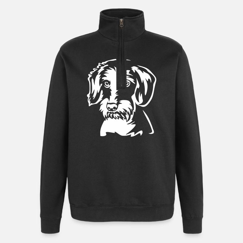 Dachshund Head "BlackEdition" - Quarter-Zip Sweatshirt - black