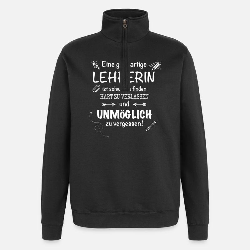 Lehrerin - Quarter-Zip-Sweatshirt - Schwarz