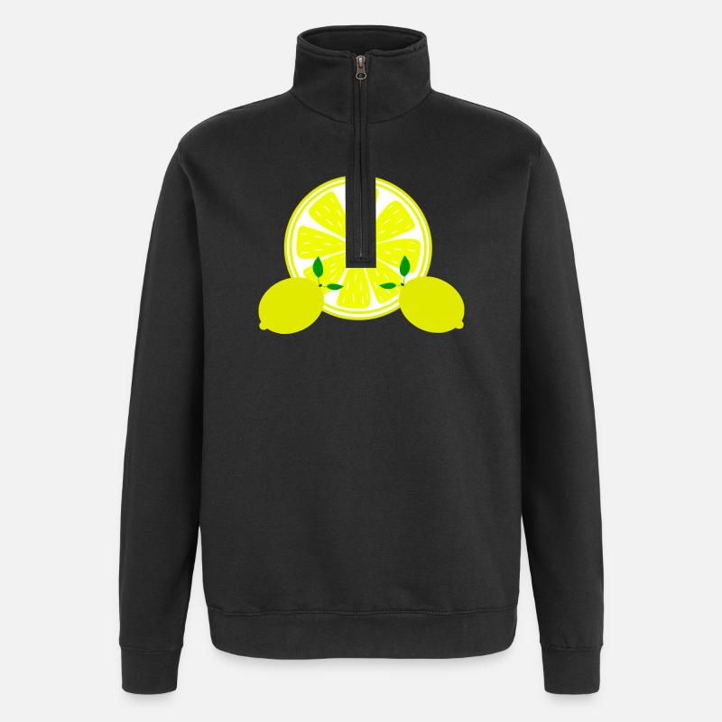 Zitrone Limone Limette - Quarter-Zip-Sweatshirt - Schwarz