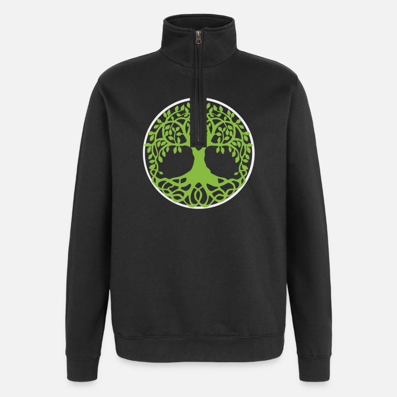 Mandala Arbre de Vie - Sweat à zip 1/4 - noir