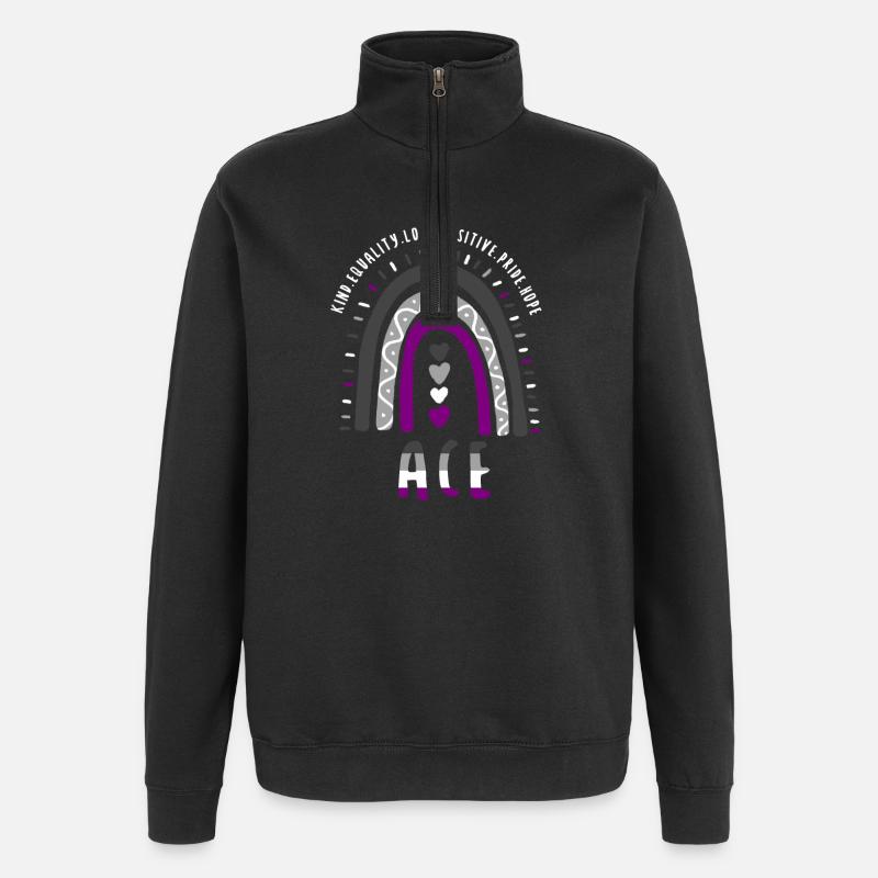 Ace Pride Boho Rainbow - Quarter-Zip Sweatshirt - black