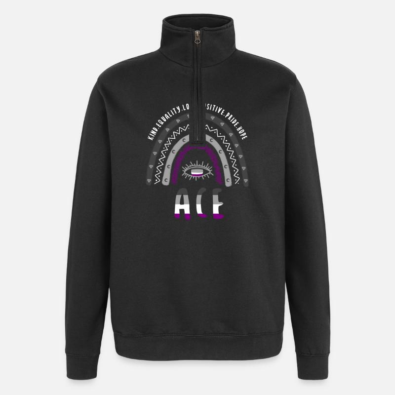 Boho Rainbow Ace Pride - Sweat à zip 1/4 - noir