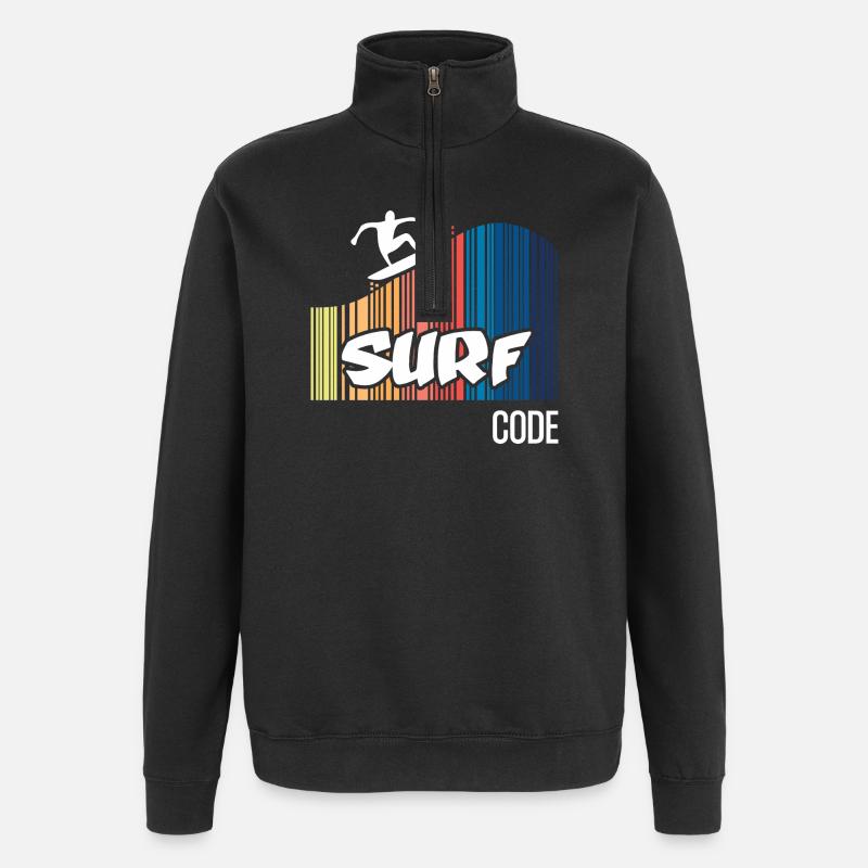 Surf Code (dark) - Quarter-Zip Sweatshirt - black