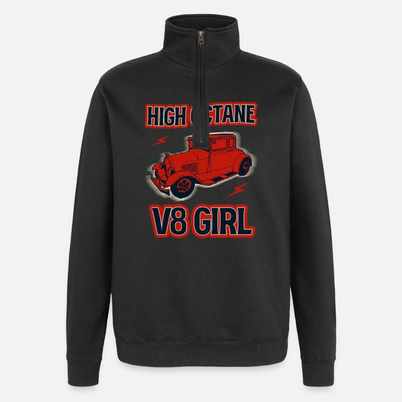 Fille V8 à haute intensité - Sweat à zip 1/4 - noir