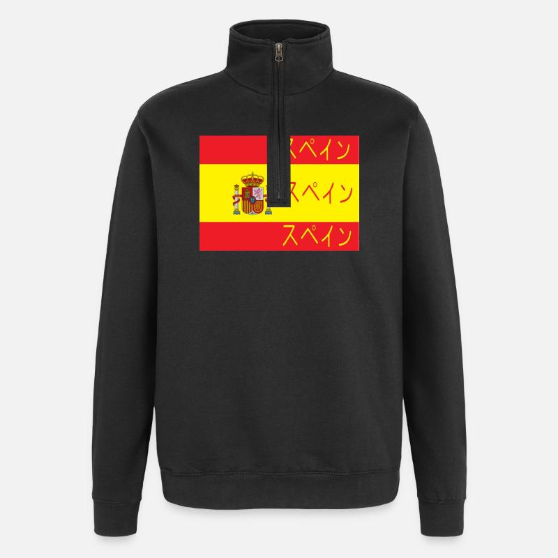 Drapeau de l’Espagne Supein - Sweat à zip 1/4 - noir