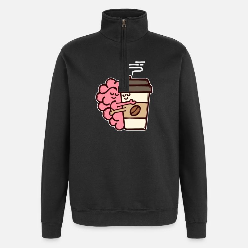 Kaffee Trinken Kaffeebohnen Kaffeeliebhaber - Quarter-Zip-Sweatshirt - Schwarz