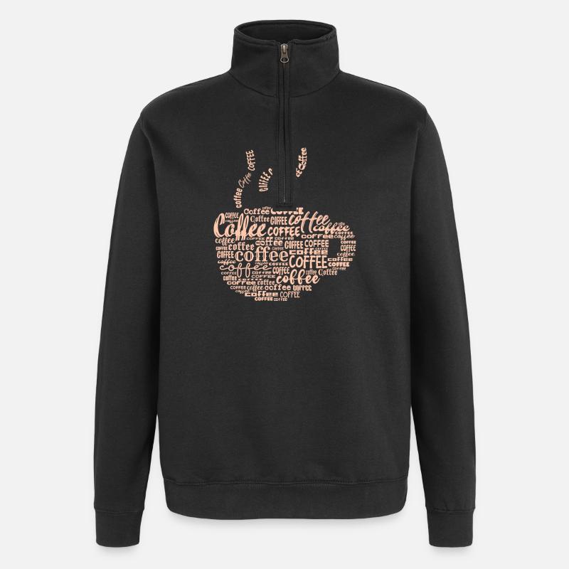 Kaffeeliebhaber Kaffee Spruch Kaffeetrinker - Quarter-Zip-Sweatshirt - Schwarz