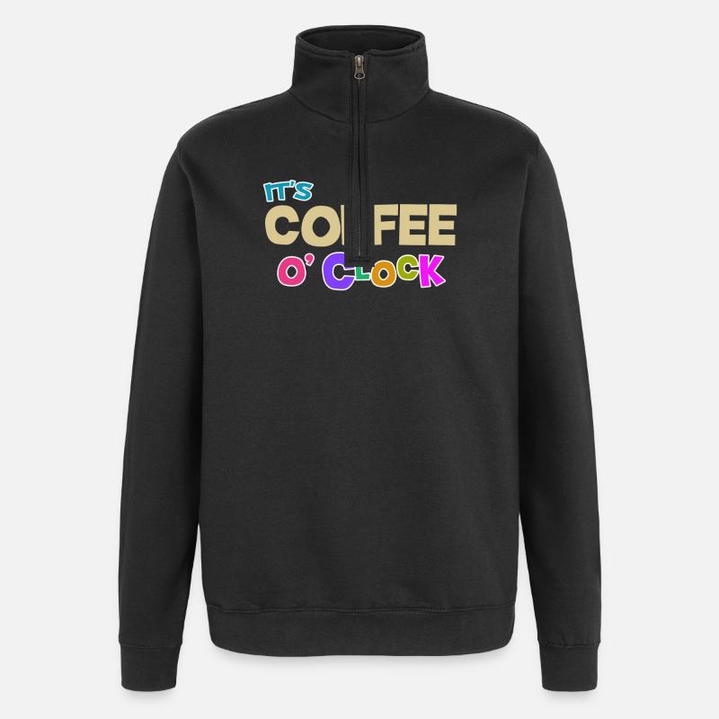 Cool Kaffee Koffein Statement Kaffeeliebhaber - Quarter-Zip-Sweatshirt - Schwarz