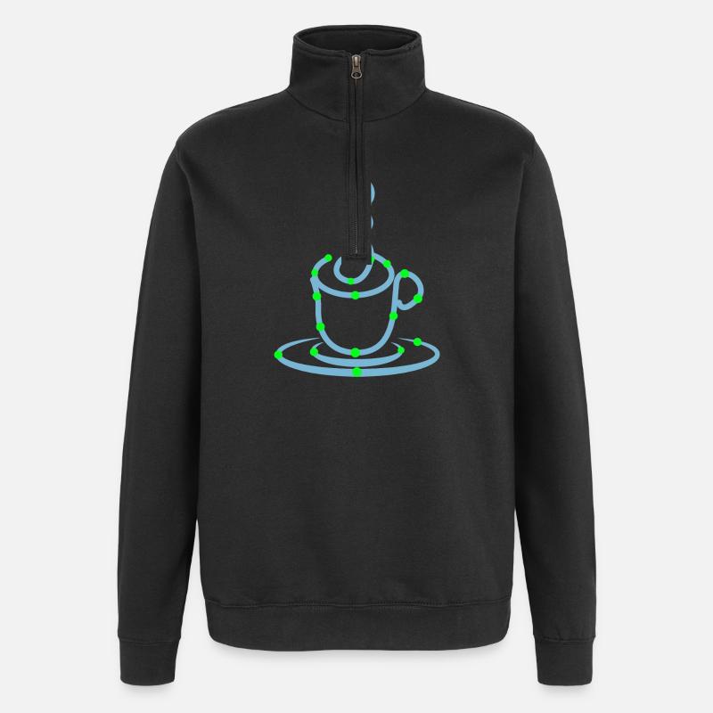 Kaffeetasse Kaffeeliebhaber Kaffee Trinken - Quarter-Zip-Sweatshirt - Schwarz