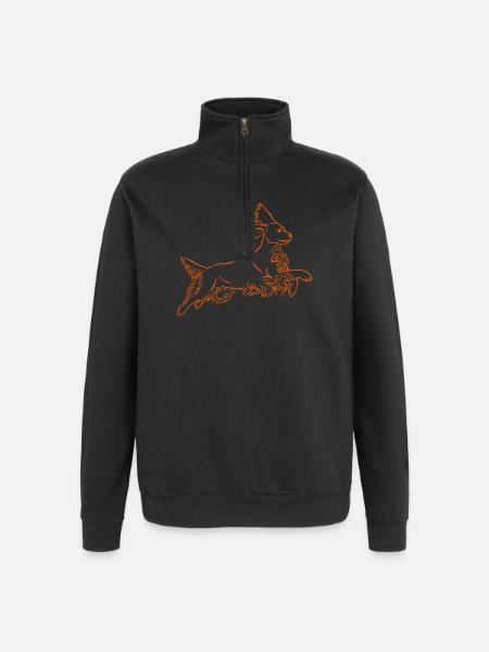 Springer Spaniel in orange - Quarter-Zip Sweatshirt - black