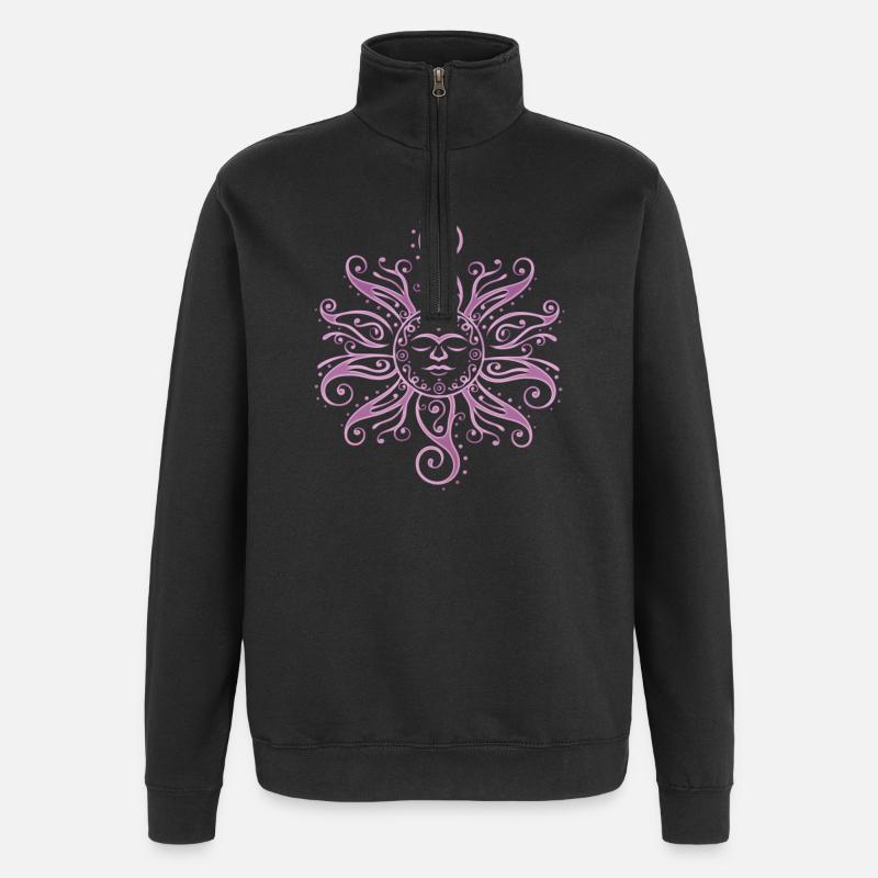 Sun Mehndi Summer Vibes - Quarter-Zip Sweatshirt - black