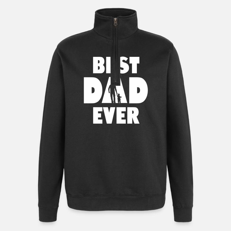 Best Dad Ever - Quarter-Zip Sweatshirt - black