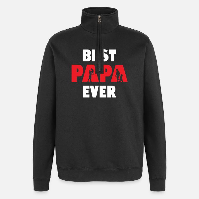 Best Papa Ever - Quarter-Zip Sweatshirt - black