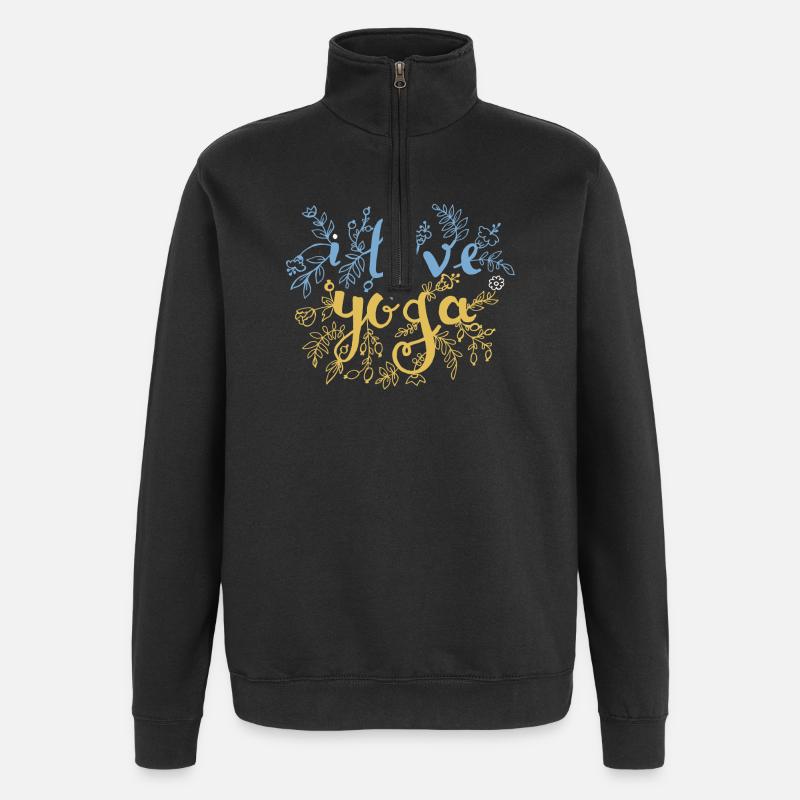 Blütenliebe Schriftzug - Quarter-Zip-Sweatshirt - Schwarz