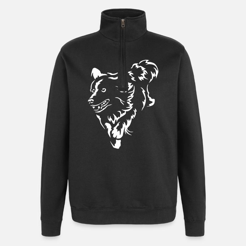 Border Collie "Black Edition" - Quarter-Zip-Sweatshirt - Schwarz