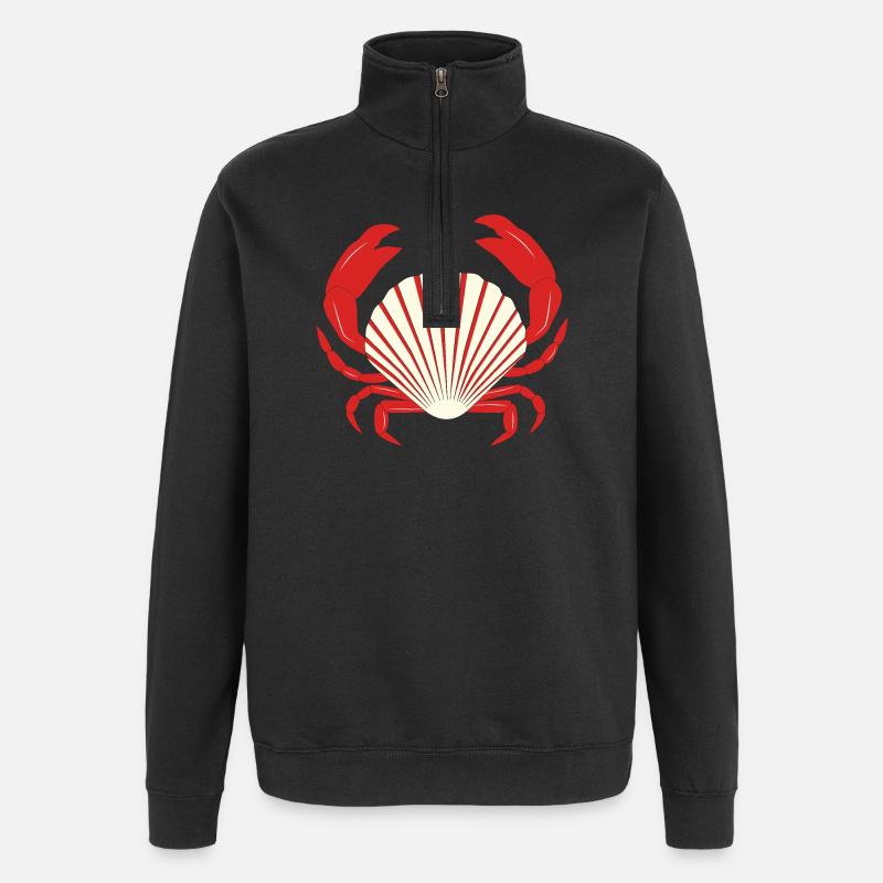 Red Crab - Quarter-Zip Sweatshirt - black