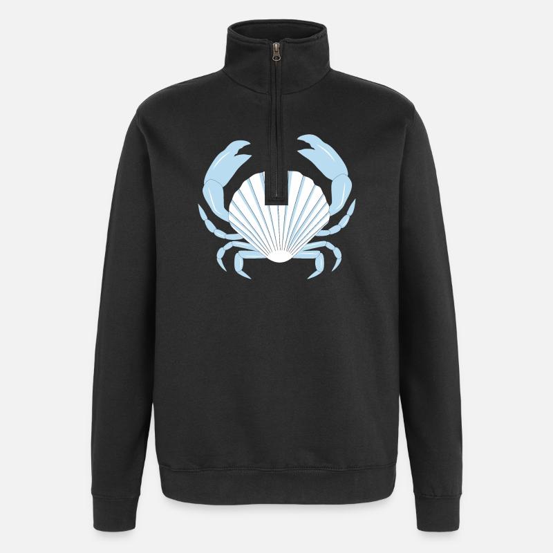 Blaue Krabbe - Quarter-Zip-Sweatshirt - Schwarz