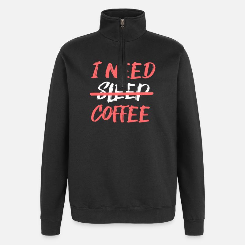 Fatigue Coffee Lovers Statement Coffee Drinking - Quarter-Zip Sweatshirt - black