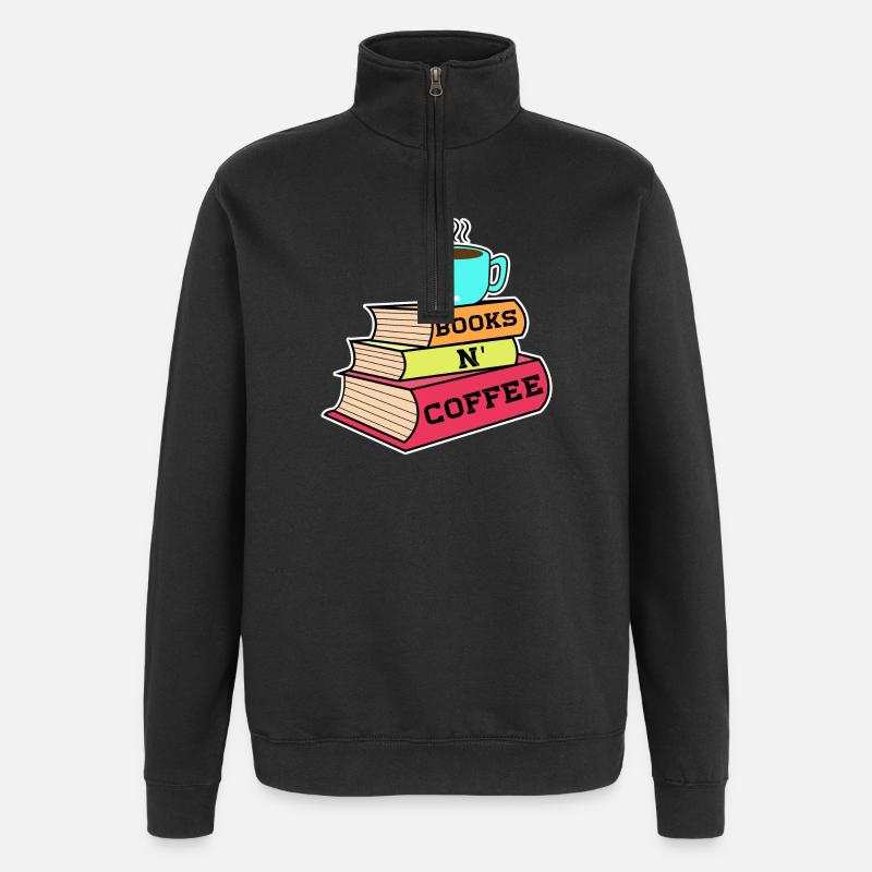 Koffein Kaffee Trinken Statement Kaffeeliebhaber - Quarter-Zip-Sweatshirt - Schwarz