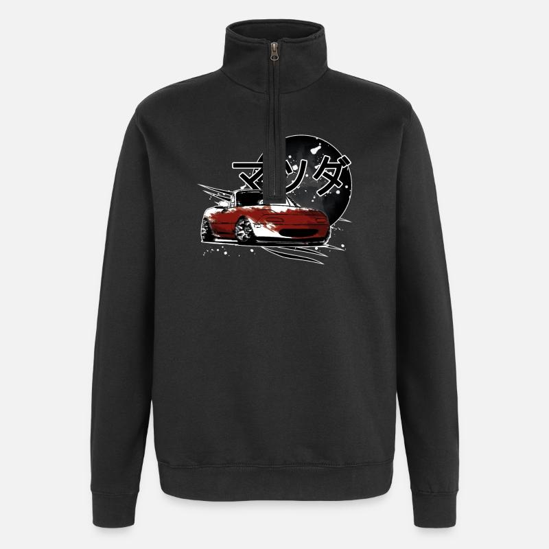 Japanese car Miata Mx5 red - Quarter-Zip Sweatshirt - black