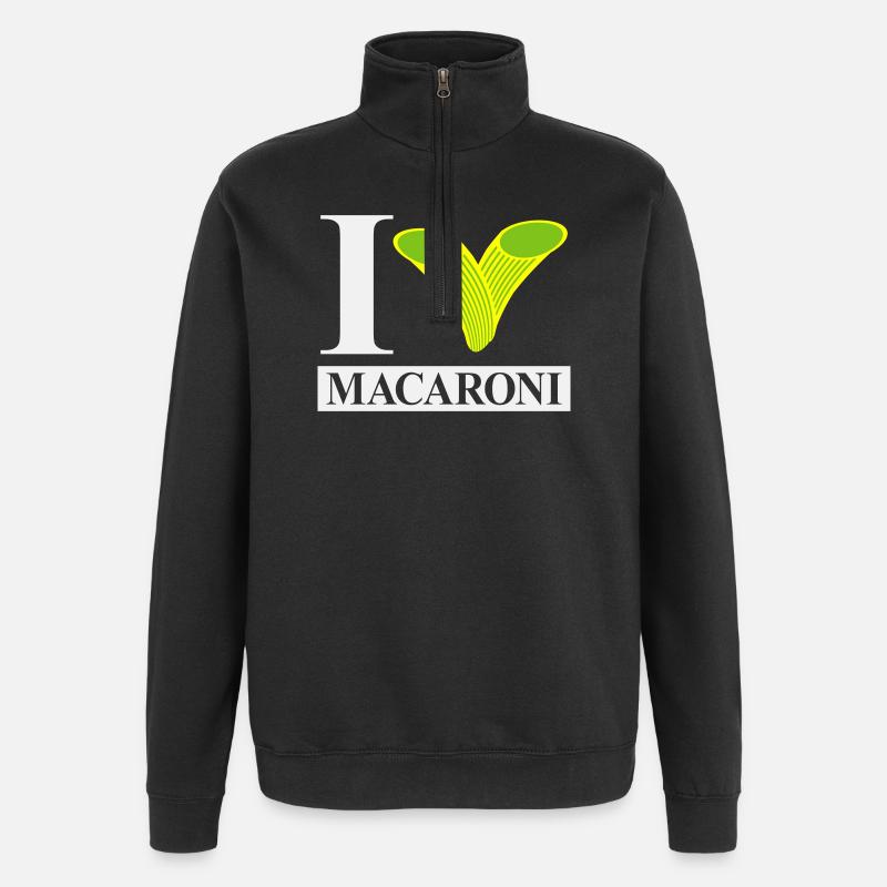 I love macaroni - Quarter-Zip Sweatshirt - black