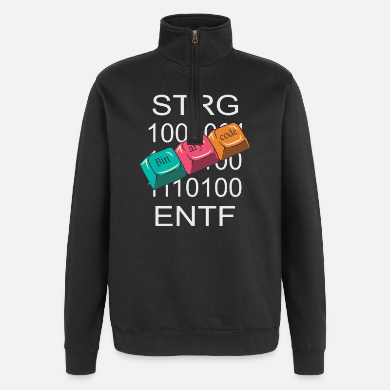 Computer Nerd - Quarter-Zip Sweatshirt - black