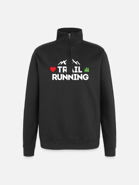 I love Trail Running - Quarter-Zip Sweatshirt - black