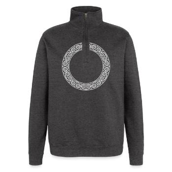 Celtic Knot - Quarter-Zip-Sweatshirt - Anthrazit - Vorne - AI Model Female 172 light (172cm) & AI Model Male 178 dark (178cm)