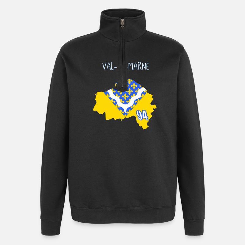 Val de marne - Sweat à zip 1/4 - noir
