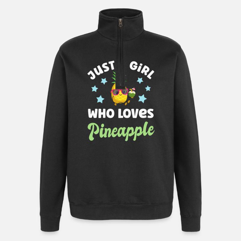 Ananas - Sweat à zip 1/4 - noir