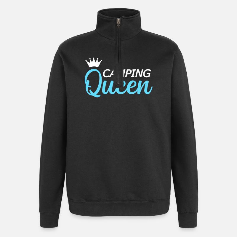 Camping Campen - Quarter-Zip-Sweatshirt - Schwarz