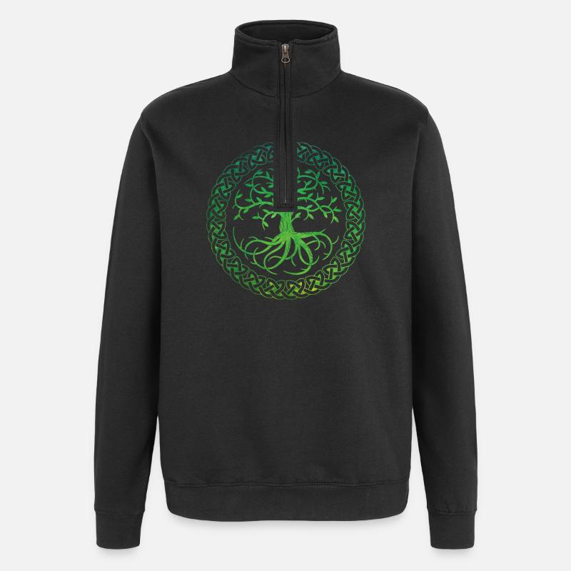 Arbre de vie celtique - Sweat à zip 1/4 - noir