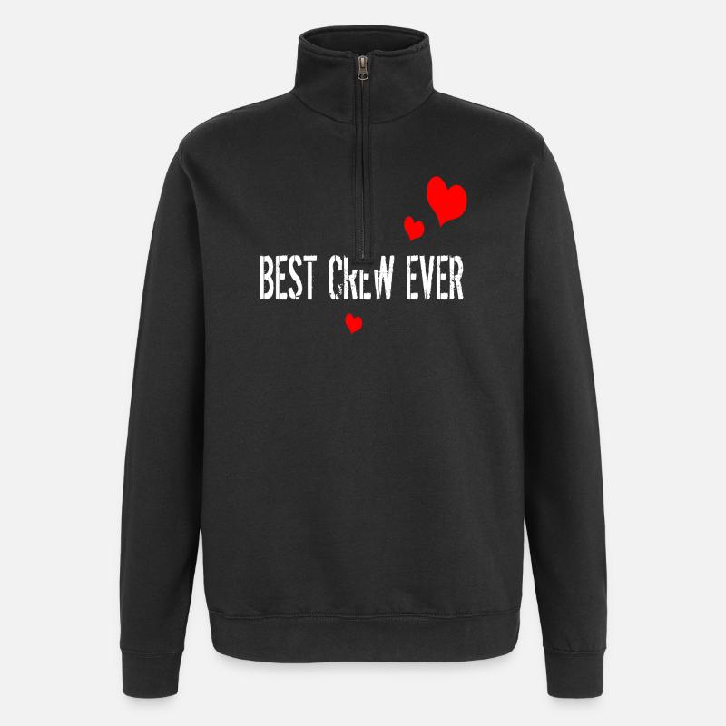 BEST CREW EVER - Quarter-Zip-Sweatshirt - Schwarz