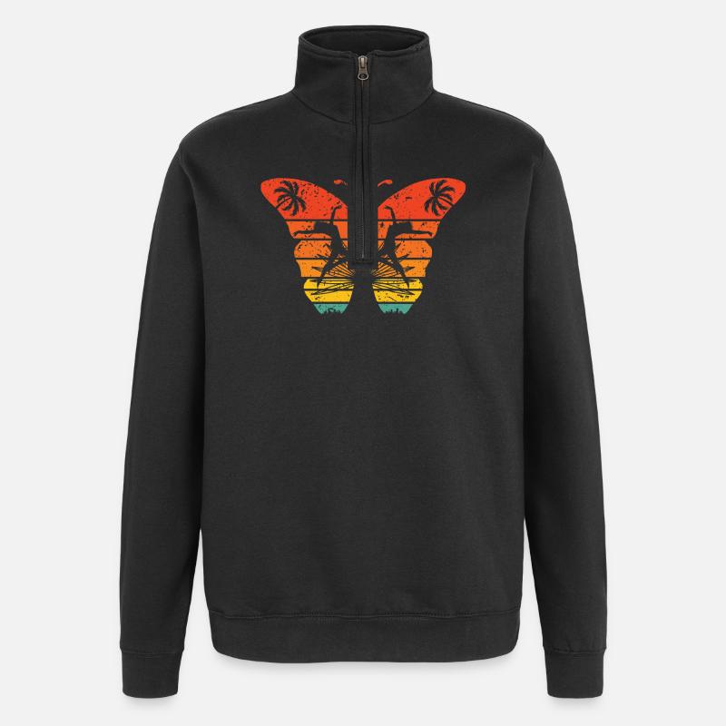 Étrange effet papillon - Sweat à zip 1/4 - noir