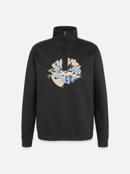 Valentine's Day swimmers in competition - Quarter-Zip Sweatshirt - black