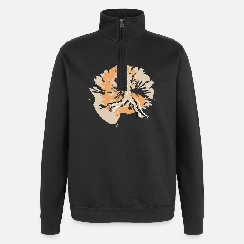 Runner at the Marathon Running - Quarter-Zip Sweatshirt - black
