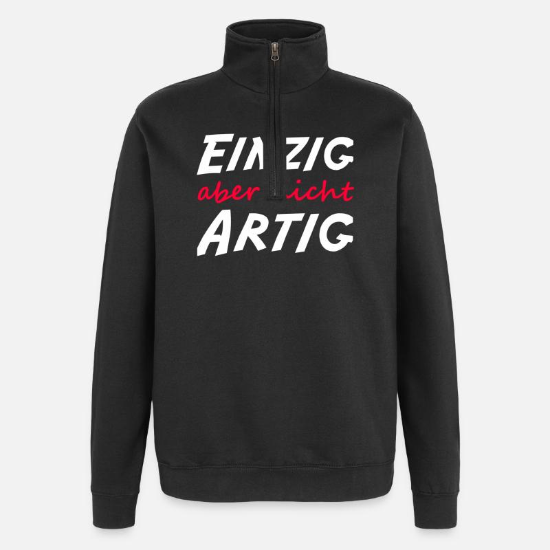 Einzig aber nicht artig  - Quarter-Zip-Sweatshirt - Schwarz
