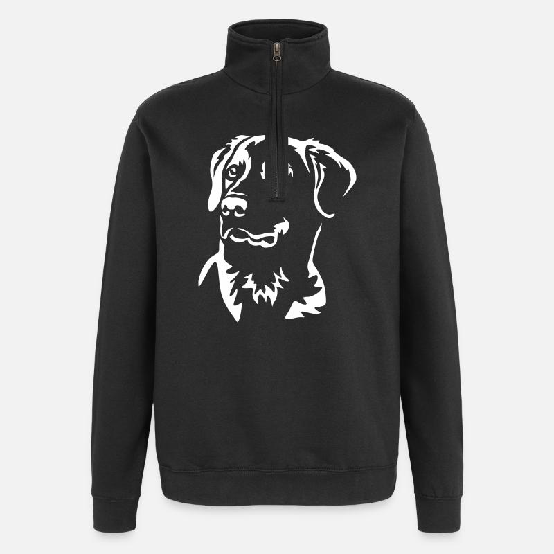 Labrador Kopf "Black Edition" - Quarter-Zip-Sweatshirt - Schwarz