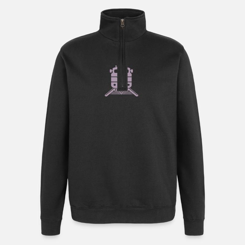 Zug Zugführer Design - Quarter-Zip-Sweatshirt - Schwarz