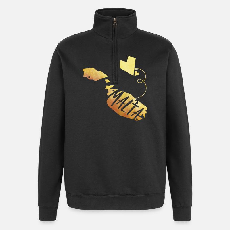 Malte - Sweat à zip 1/4 - noir