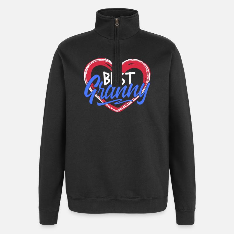 Beste Oma Großmutter Großmama Gratuliere Statement - Quarter-Zip-Sweatshirt - Schwarz