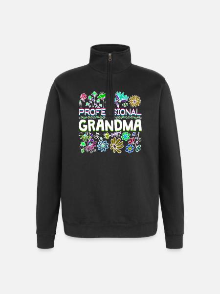Großmama Spruch Großmutter Oma Ruhestand - Quarter-Zip-Sweatshirt - Schwarz