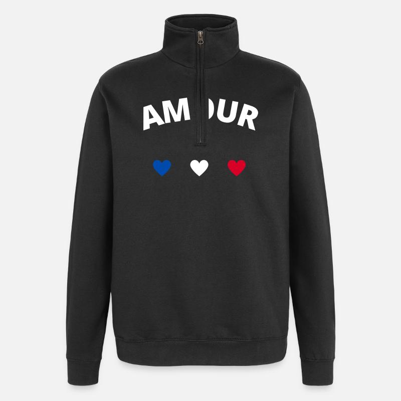 Liebe - Quarter-Zip-Sweatshirt - Schwarz