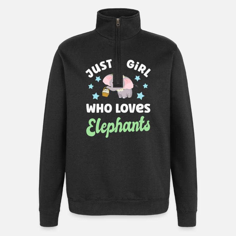 Elephant Elephants - Quarter-Zip Sweatshirt - black