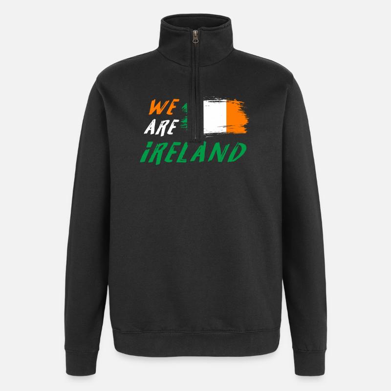 we are Ireland flags design - Quarter-Zip Sweatshirt - black