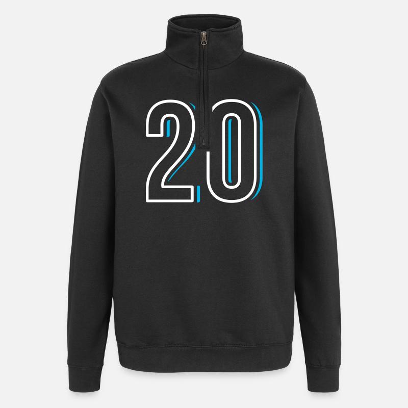 Nummer 20 - Zwanzig - Quarter-Zip-Sweatshirt - Schwarz